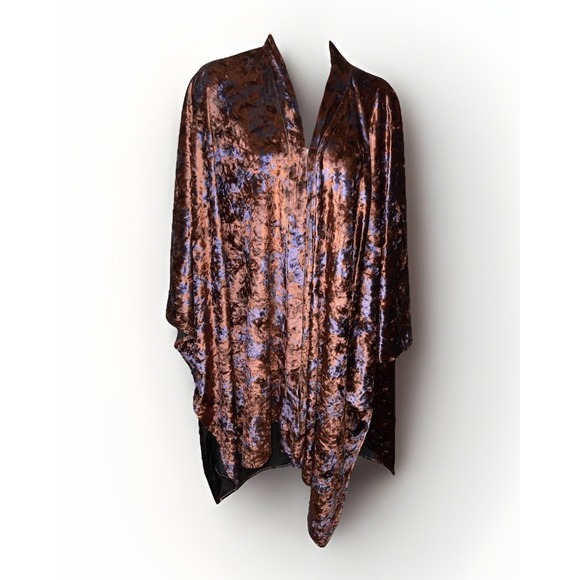 torrid Sweaters - Torrid Velvet Burnout Ruana One Size Kimono Cardigan Copper Brown Boho Festival